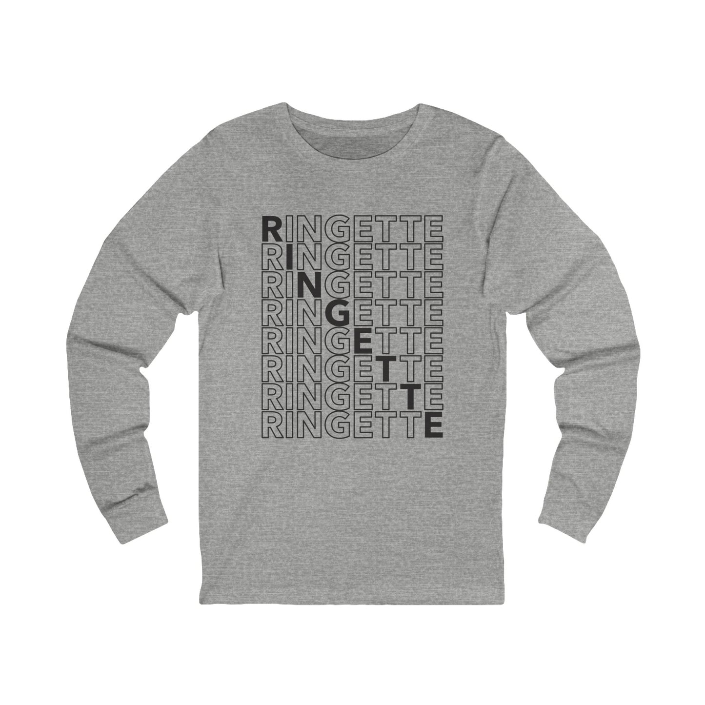 ringette on repeat graphic grey adult long sleeve