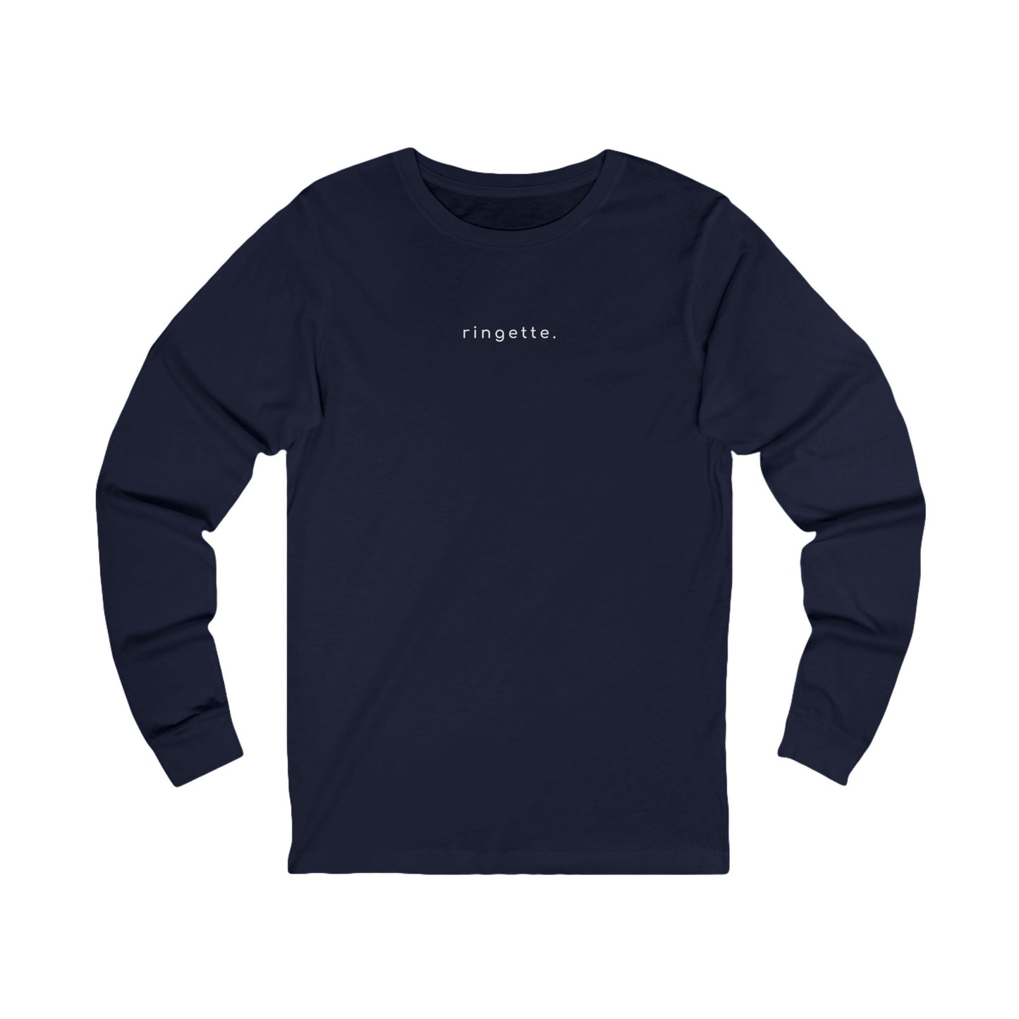 ringette at the core graphic navy adult unisex long sleeve