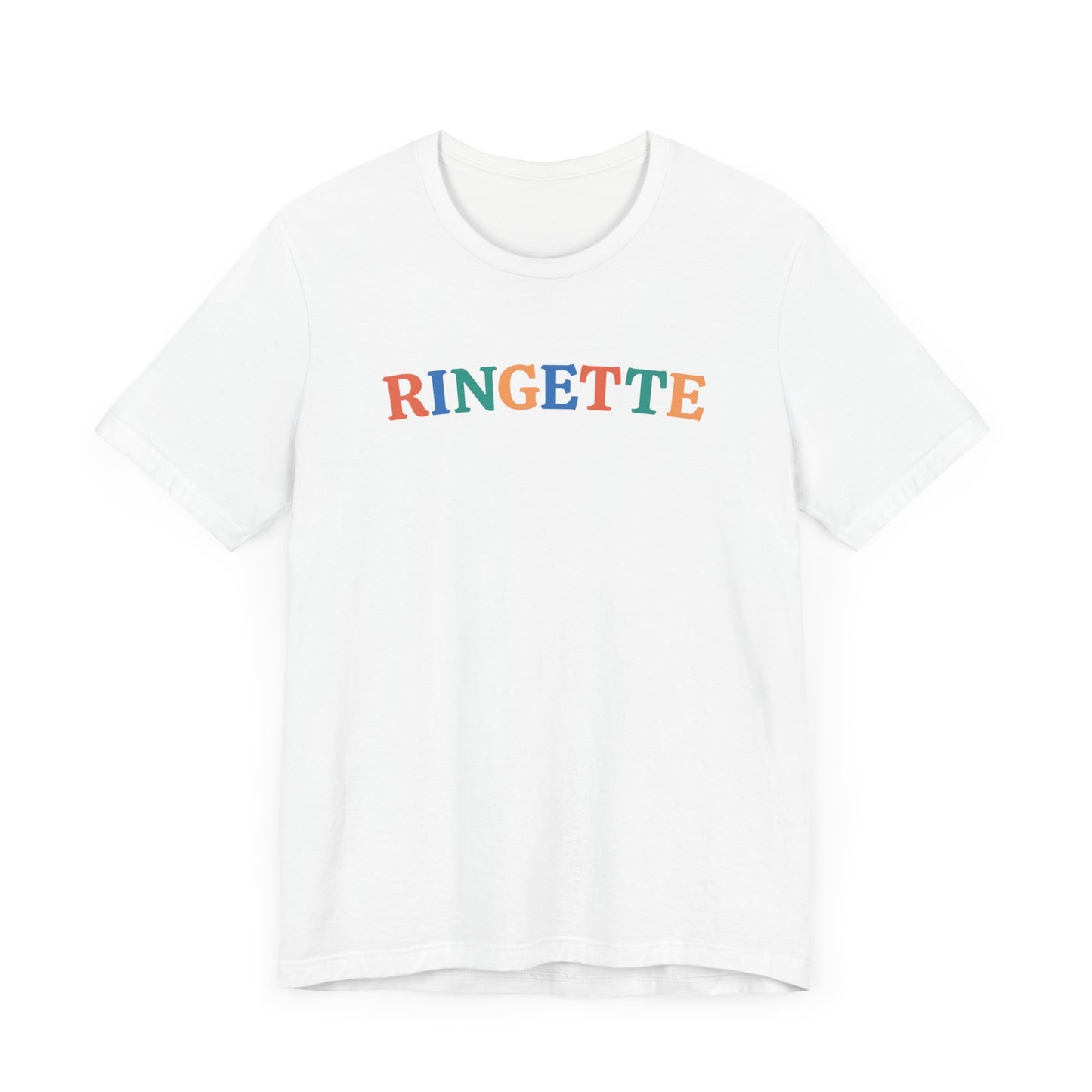 ringette colourful graphic white adult t-shirt