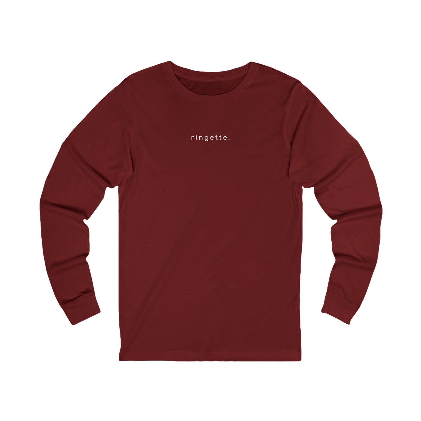 ringette at the core graphic red adult unisex long sleeve