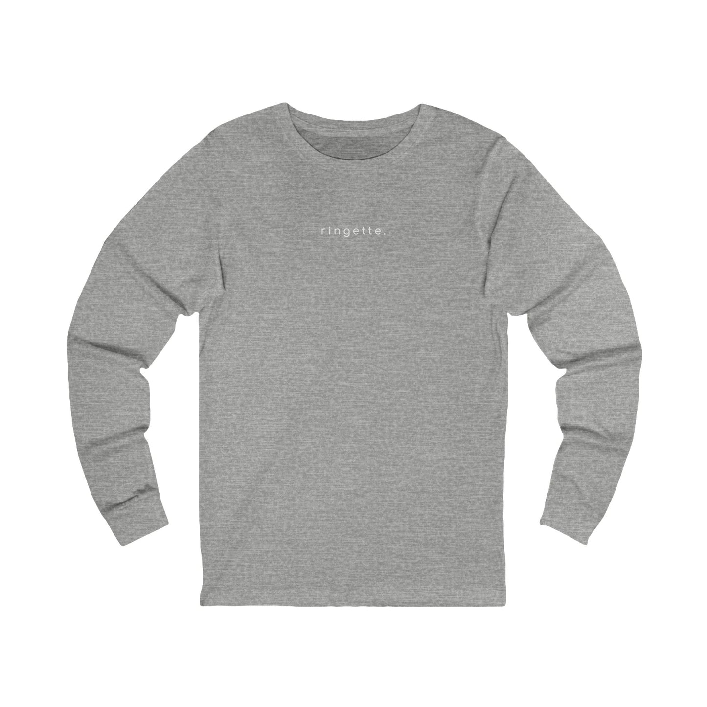 ringette at the core graphic light grey adult unisex long sleeve