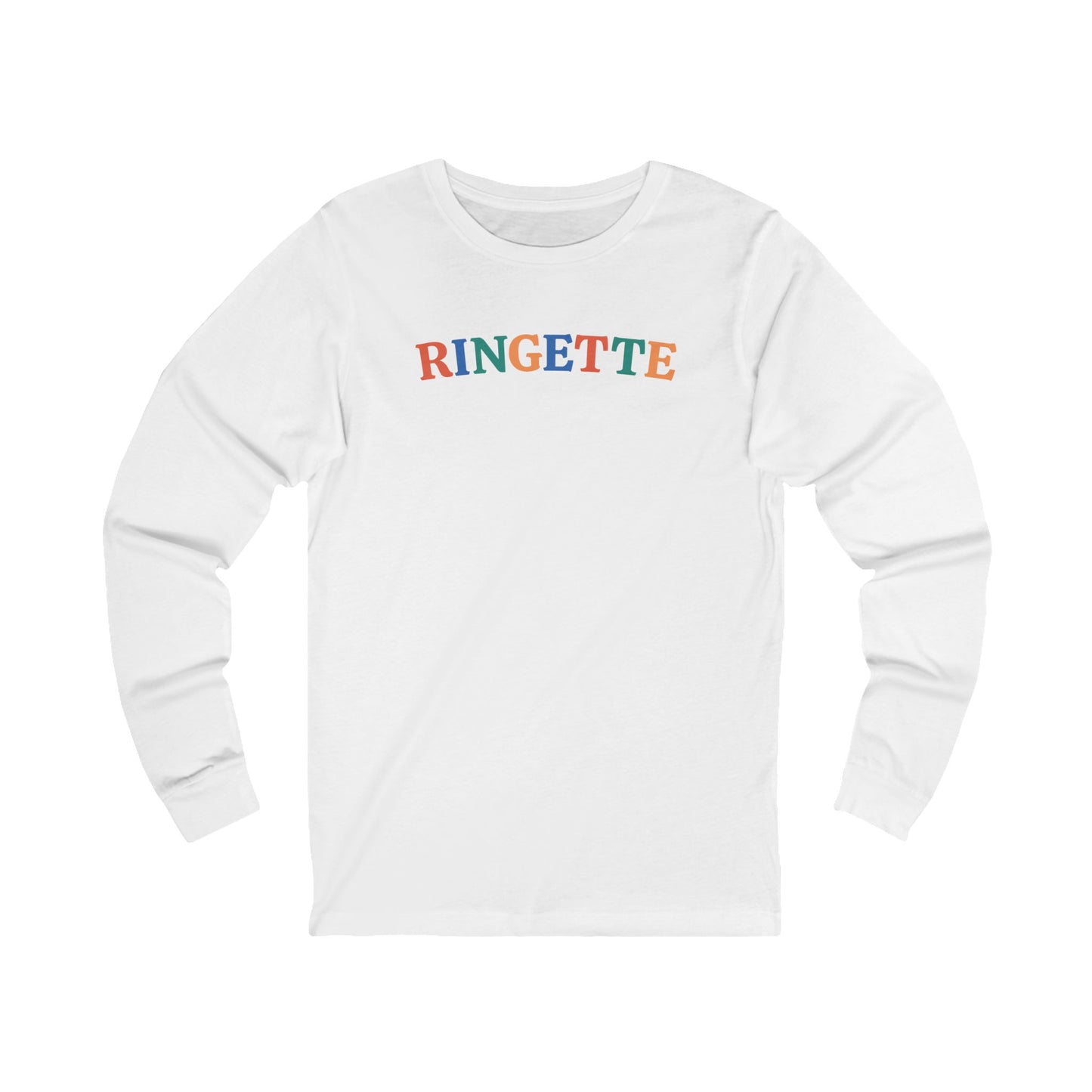 ringette colourful graphic white adult long sleeve