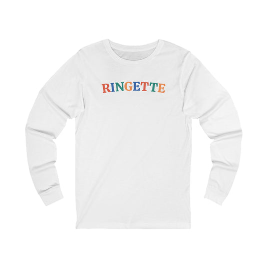 ringette colourful graphic white adult long sleeve