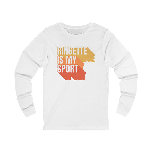 ringette is my sport graphic white adult long sleeve
