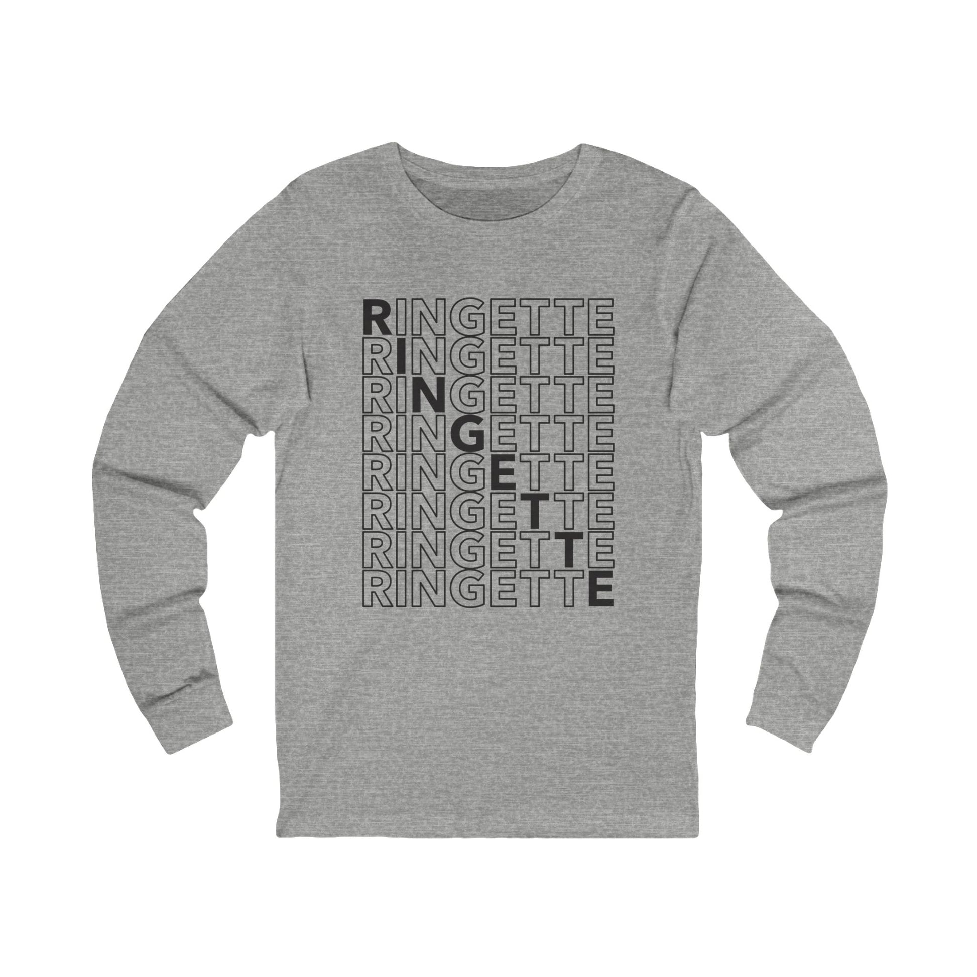 ringette on repeat graphic grey adult long sleeve