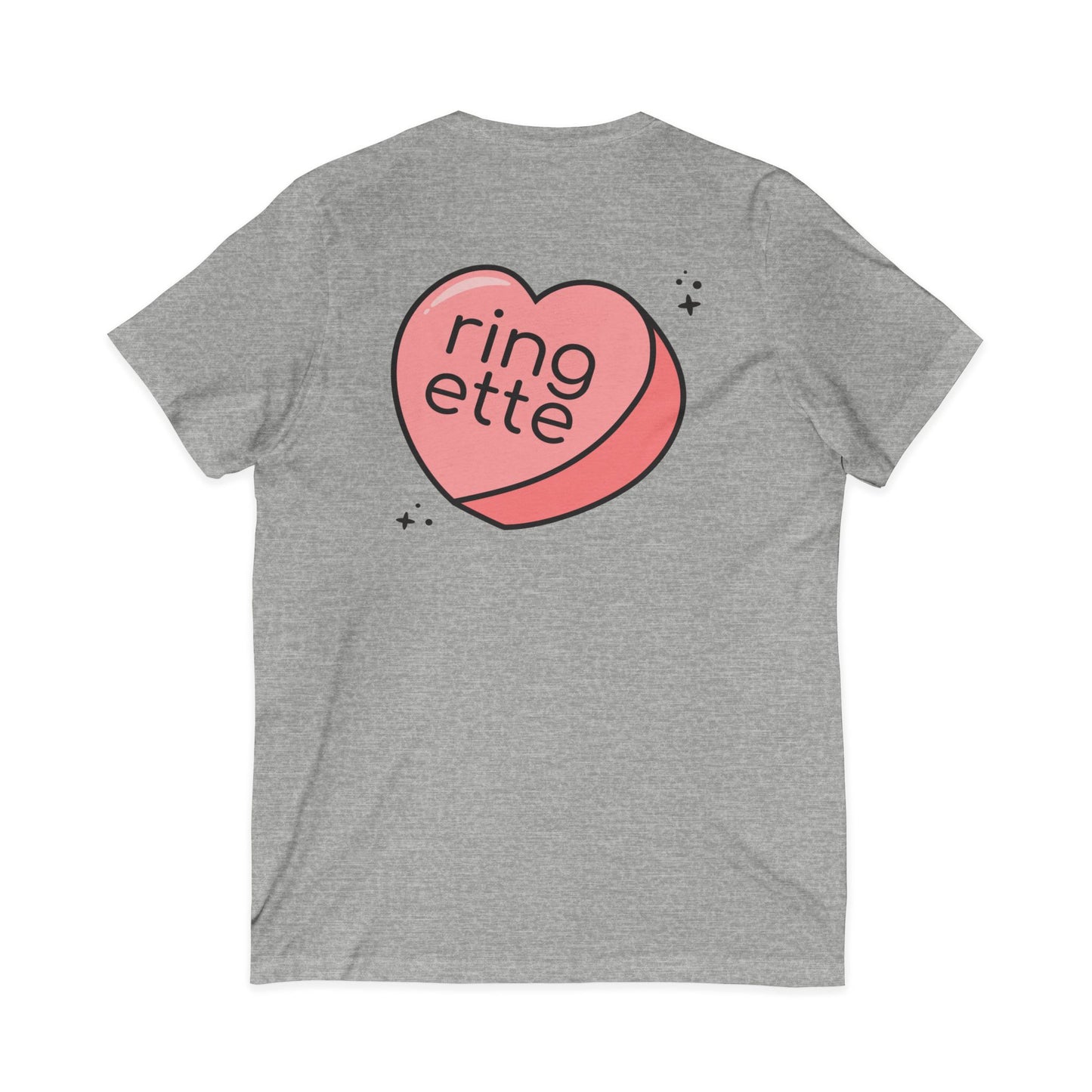 I Heart Ringette - V-Neck - Adult Tee