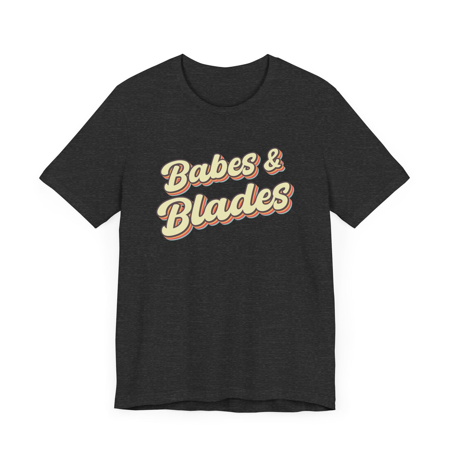babes & blades dark grey t-shirt
