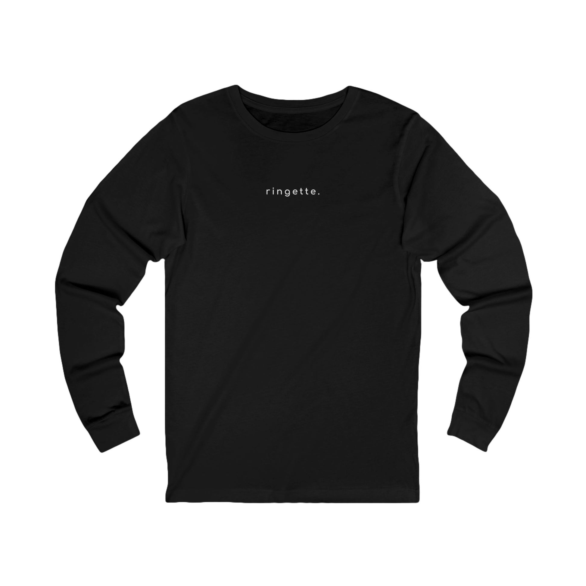 ringette at the core graphic black adult unisex long sleeve
