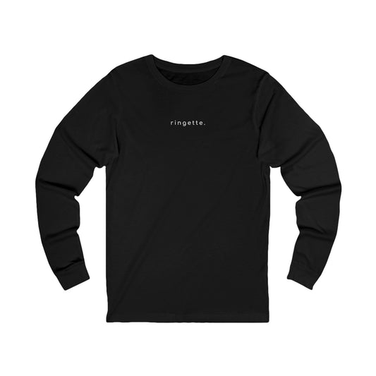 ringette at the core graphic black adult unisex long sleeve