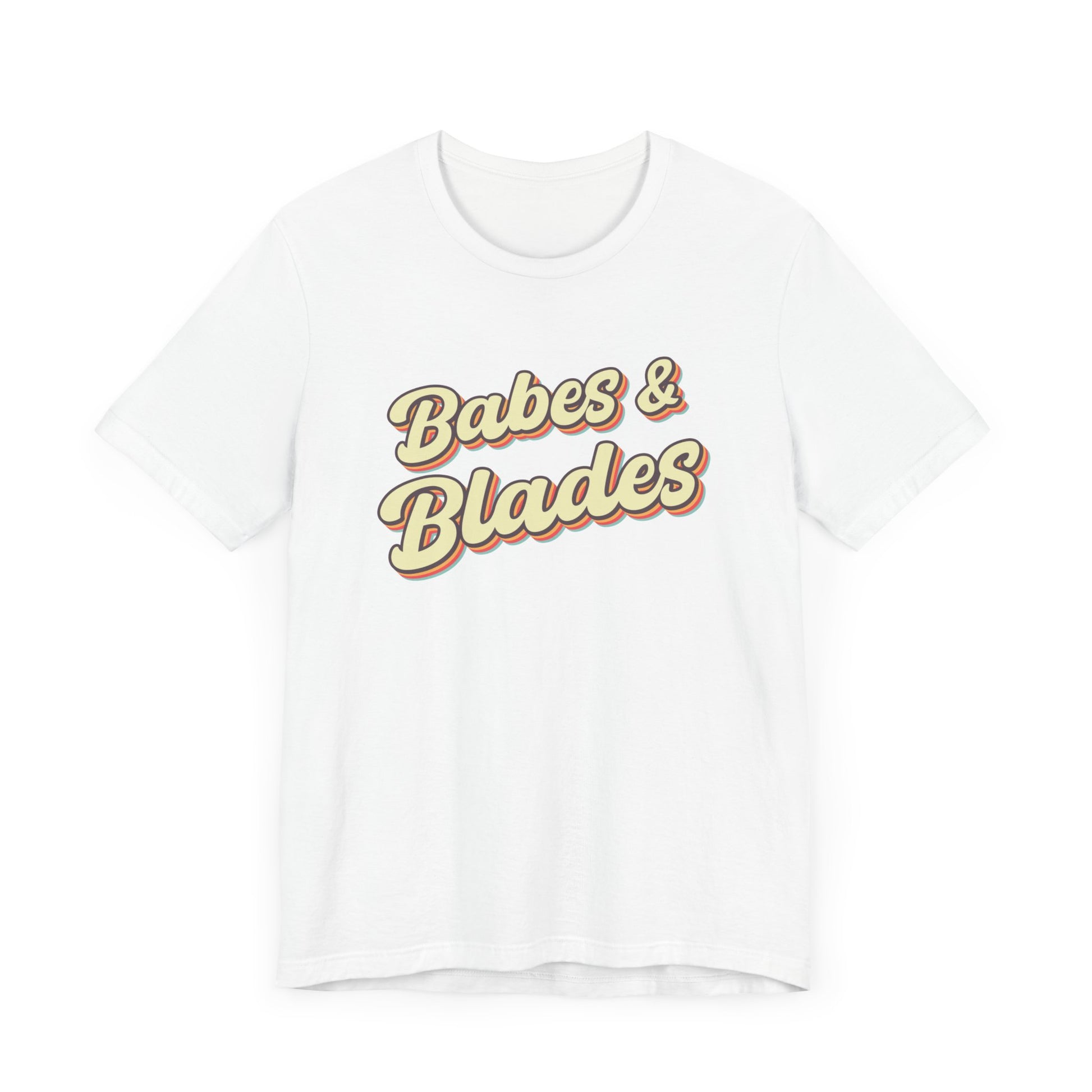 babes & blades graphic white t-shirt
