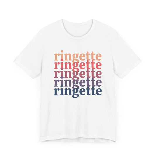 ringette on repeat graphic adult white t-shirt