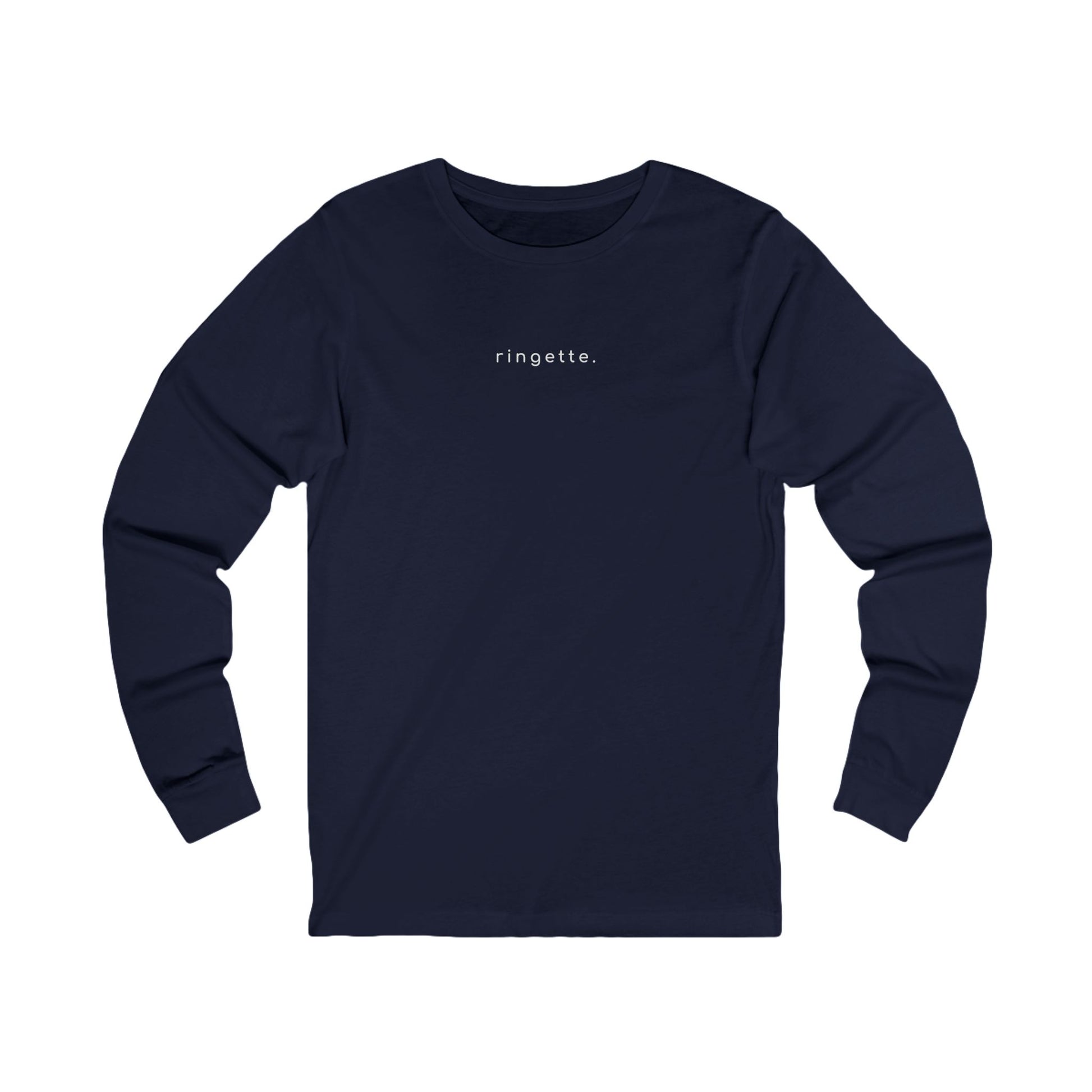 ringette at the core graphic navy adult unisex long sleeve