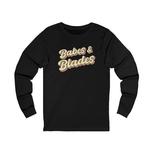 babes & blades graphic black adult ringette long sleeve