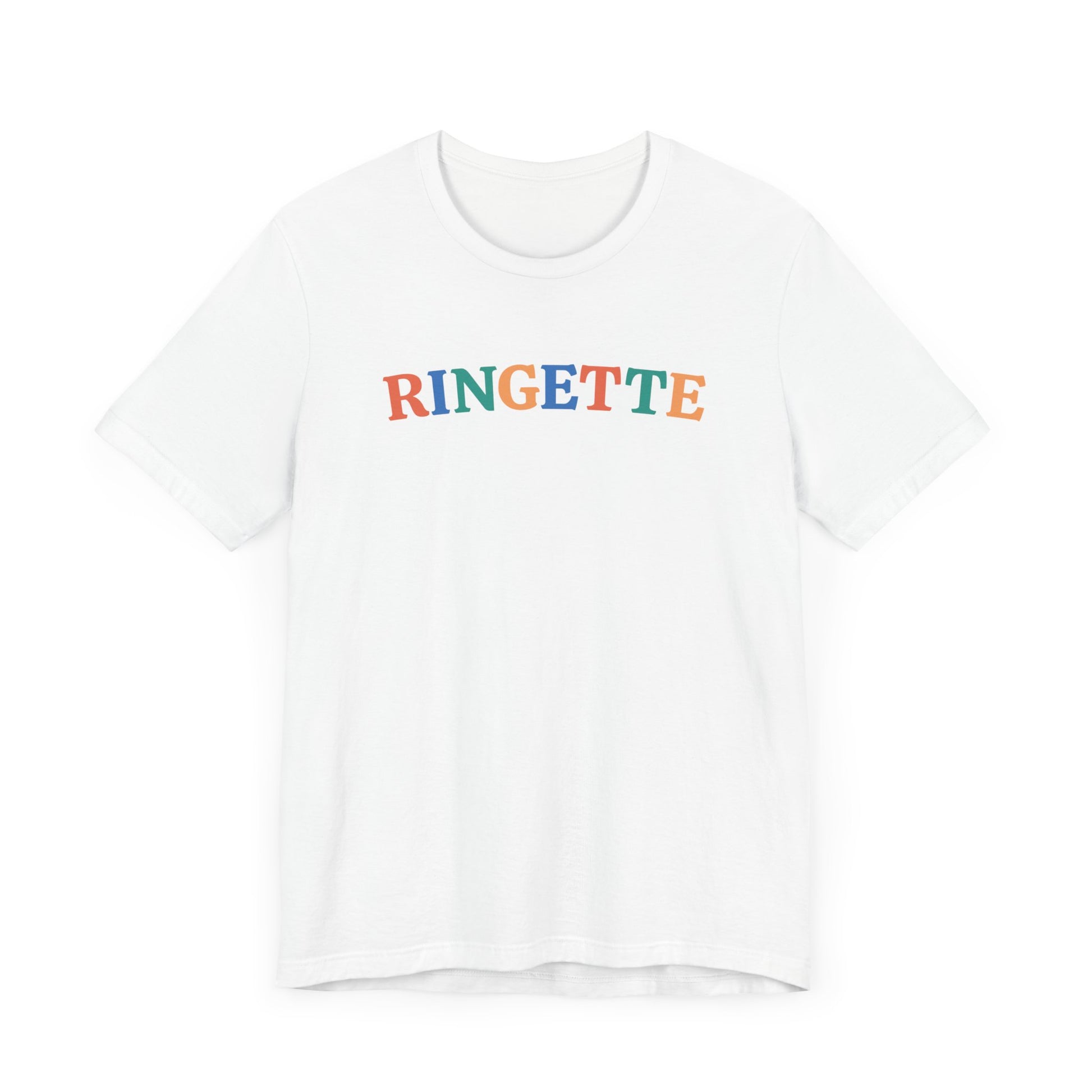 ringette colourful graphic white adult t-shirt