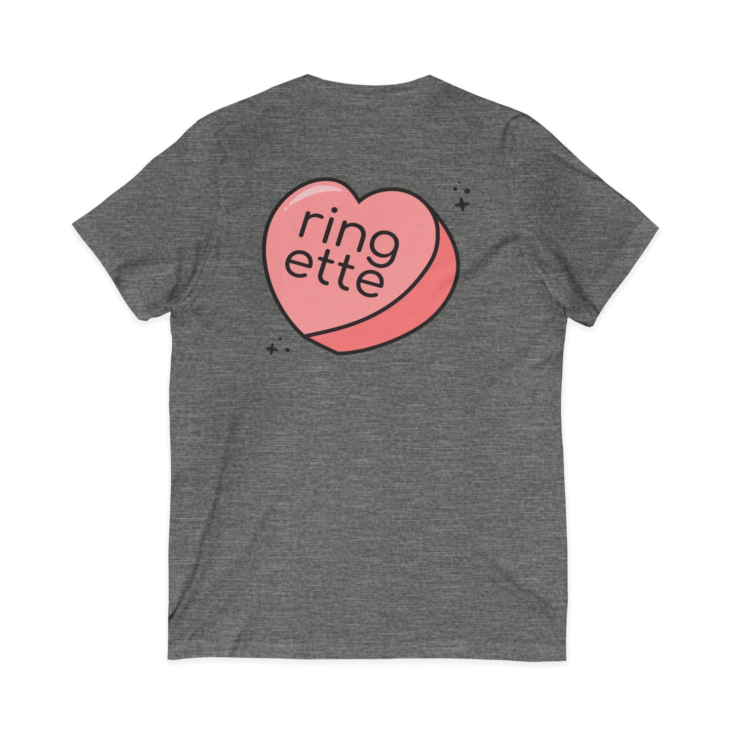 I Heart Ringette - V-Neck - Adult Tee