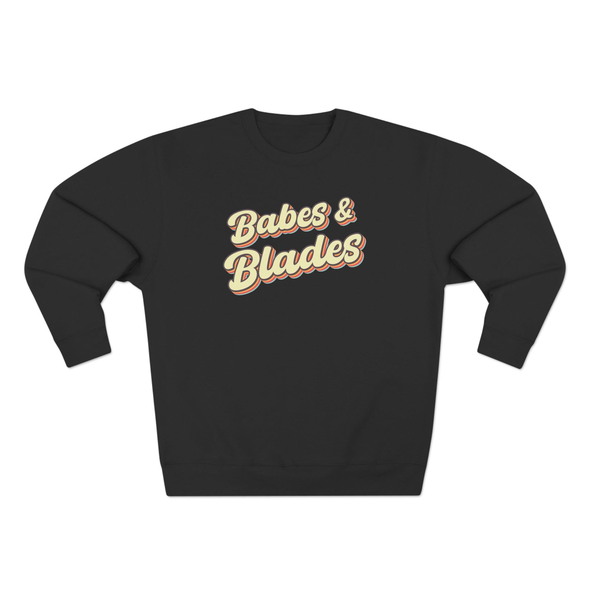 babes & blades graphic black adult ringette crewneck