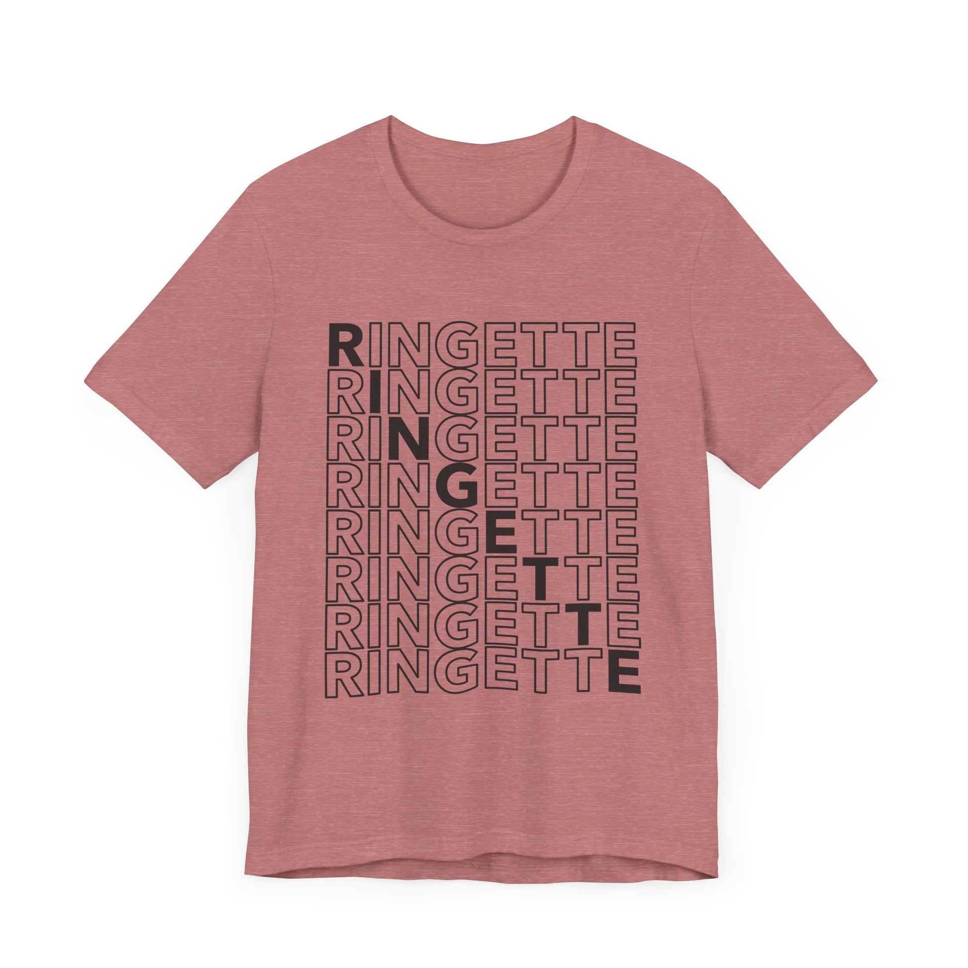 ringette on repeat graphic mauve adult t-shirt