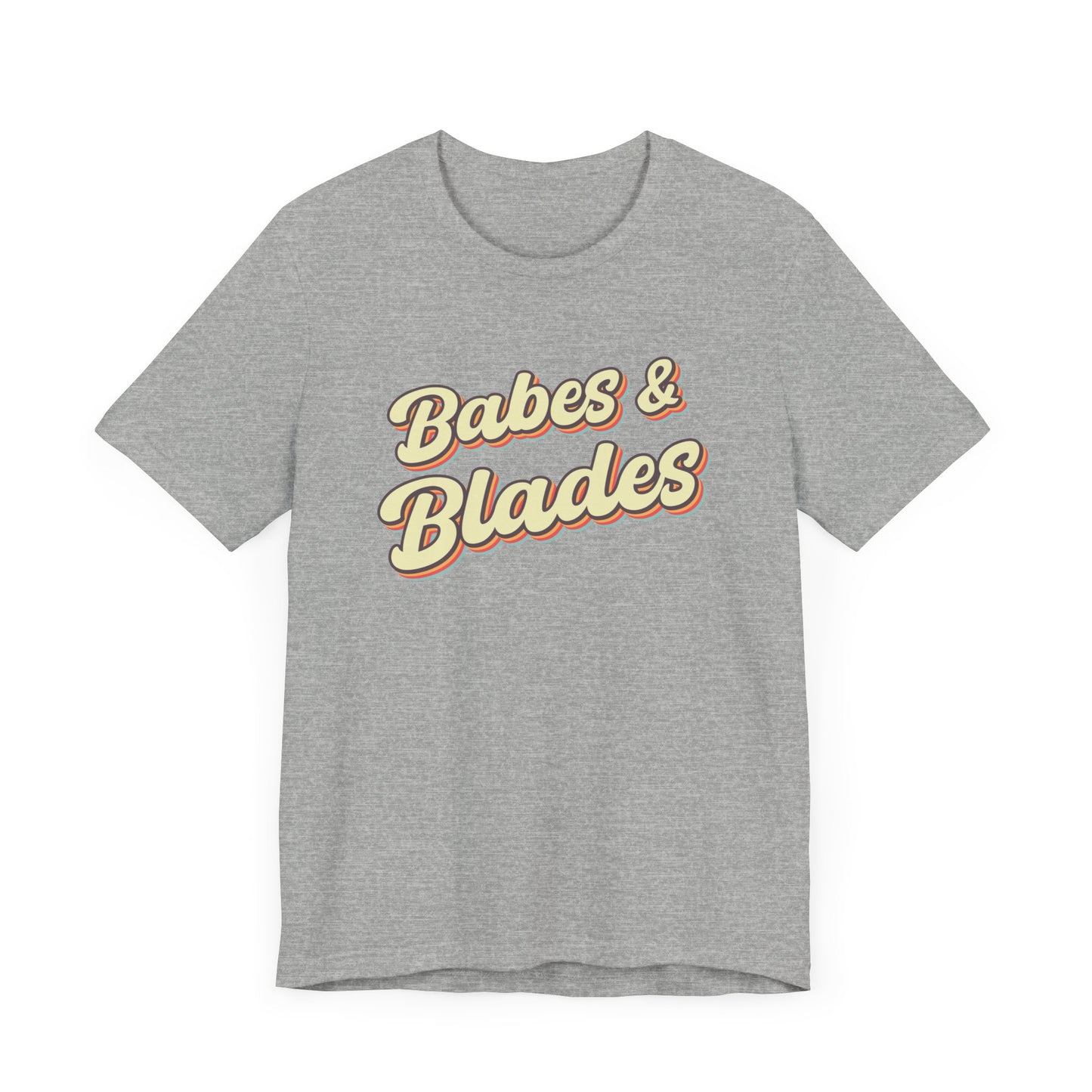 babes & blades graphic light grey t-shirt