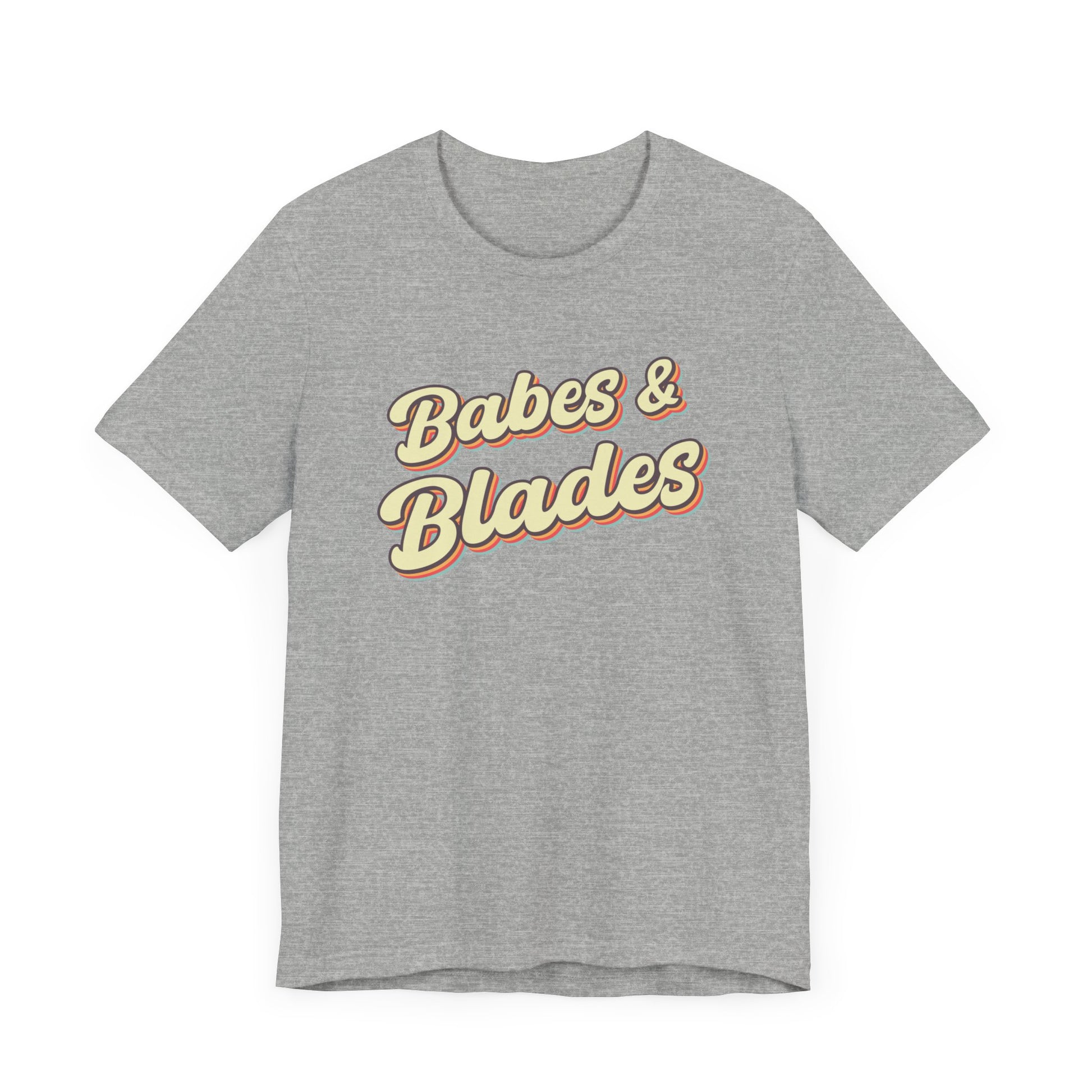 babes & blades graphic light grey t-shirt